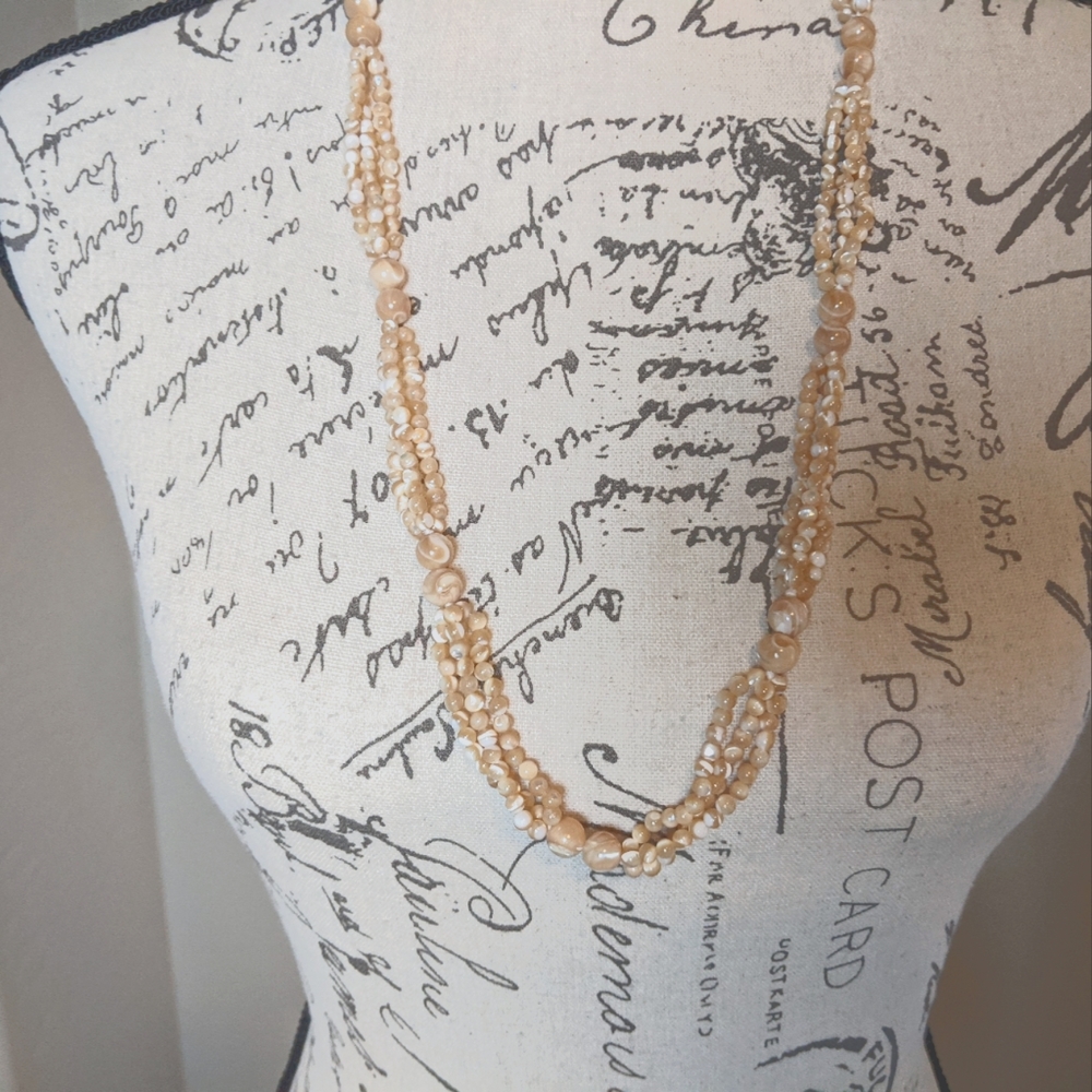 Seed Pearl Rice Pearl Style Beaded Long Necklace 30" NWT